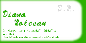 diana molcsan business card